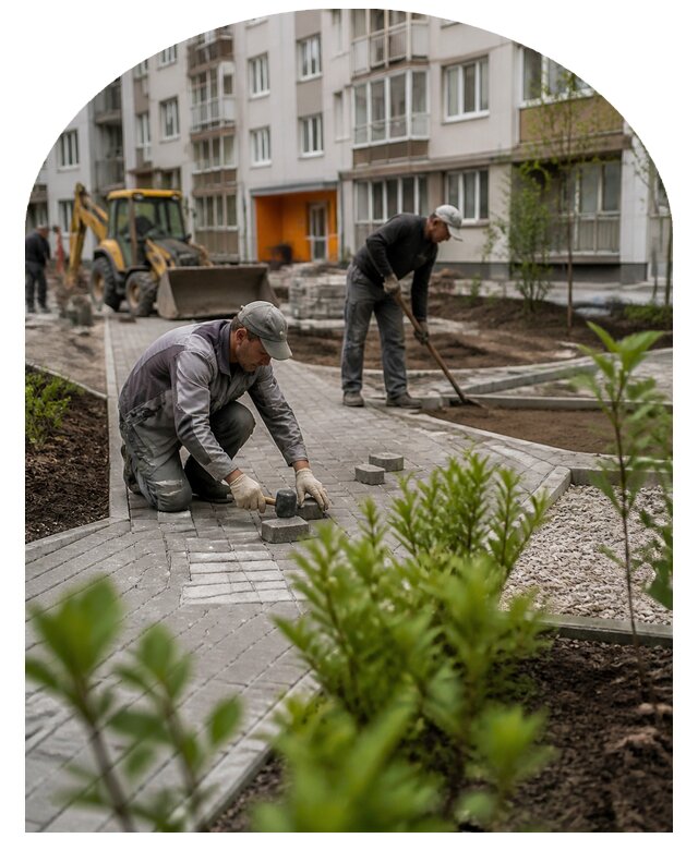 Благоустройство двора многоквартирного дома в Воркуте